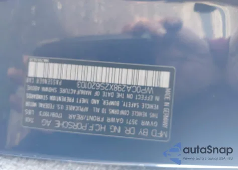 2002 Porsche Boxster z USA, uszkodzony, nr VIN WP0CA298X2S620103